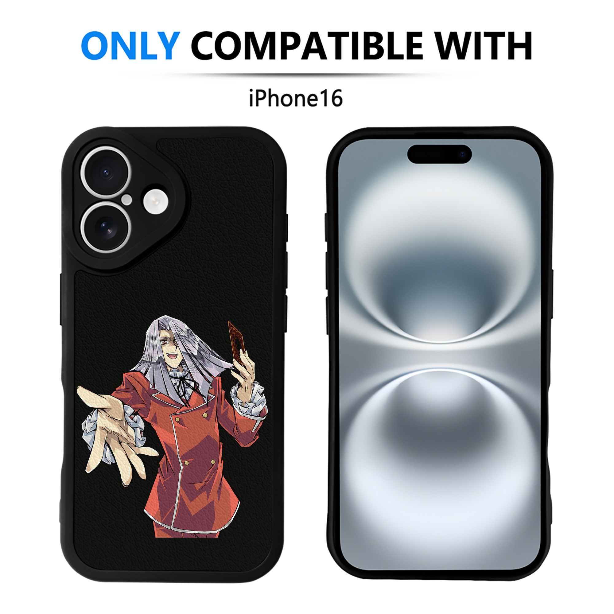 （画像用） 遊☆戯☆王 Yu-Gi-Oh! 【iPhone 16シリーズ対応】シリコンスマホケース（レザー調） 材質：シリコン